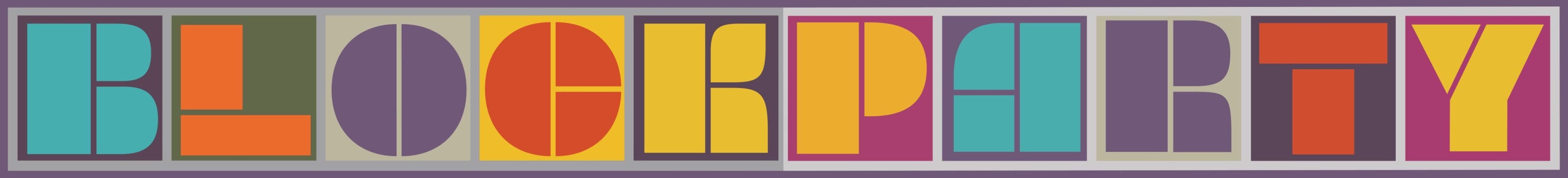 A purple and yellow banner with the word " k " in it.